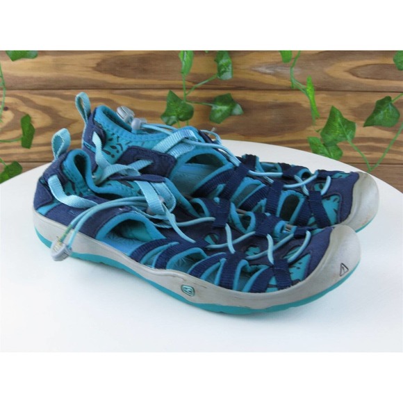 KEEN Sz 4 Shoes Girls Youth Strappy Blue Synthetic Drawstring - Picture 4 of 10